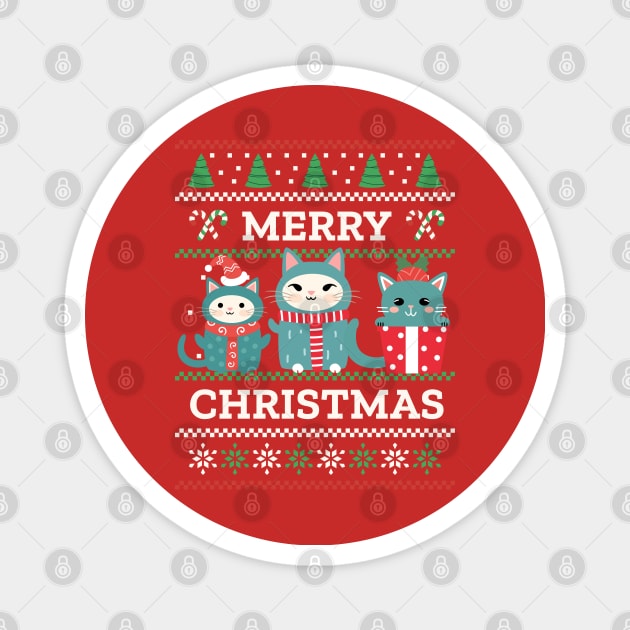 Christmas Cat Lover Christmas Magnet by TayaDesign